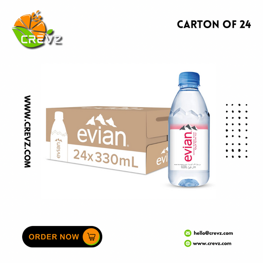 Evian Mineral Water Bottle (330ML x 24)